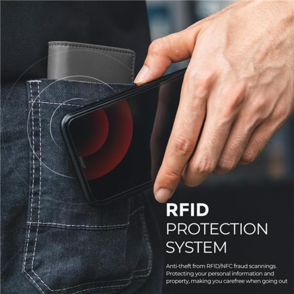 Mens Wallet for AirTag Pop Up Wallet RFID Blocking Top Grain Leather Wallet - Picture 6 of 7